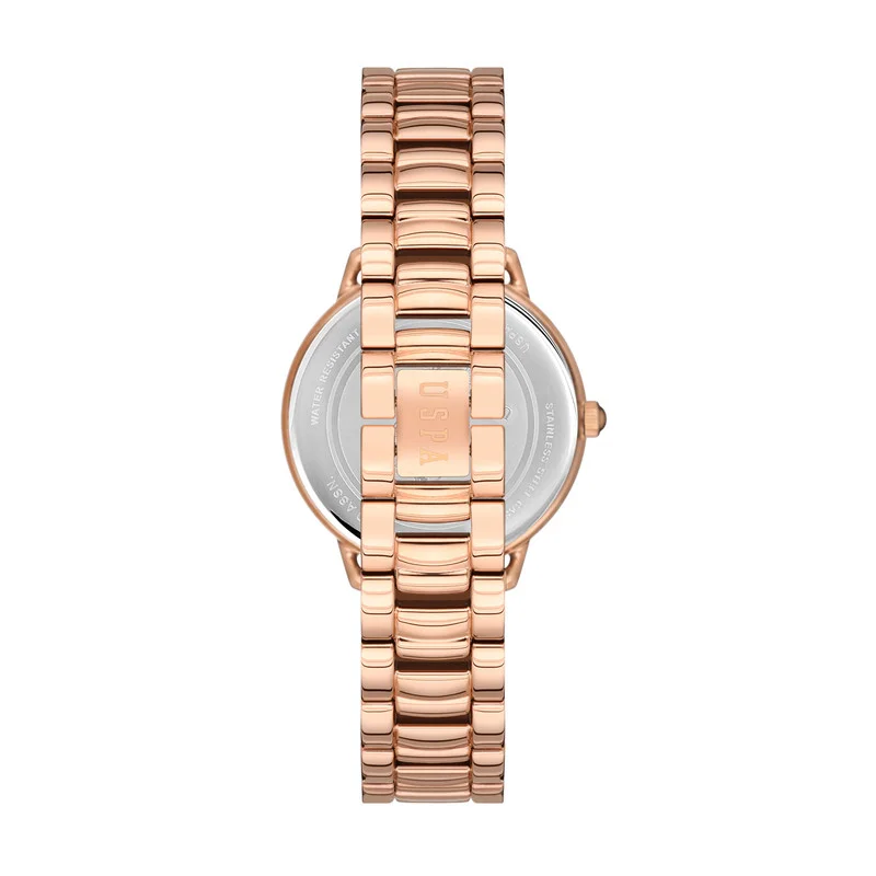 U.S. Polo Assn. U.S. Polo Assn. Analog Watch For Women With Rose Gold Dial And Rose Gold Bracelet 33 MM- 5 Atm Water Resistance - USPA2033-05
