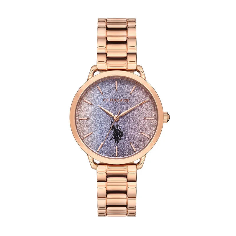 U.S. Polo Assn. U.S. Polo Assn. Analog Watch For Women With Rose Gold Dial And Rose Gold Bracelet 33 MM- 5 Atm Water Resistance - USPA2033-05