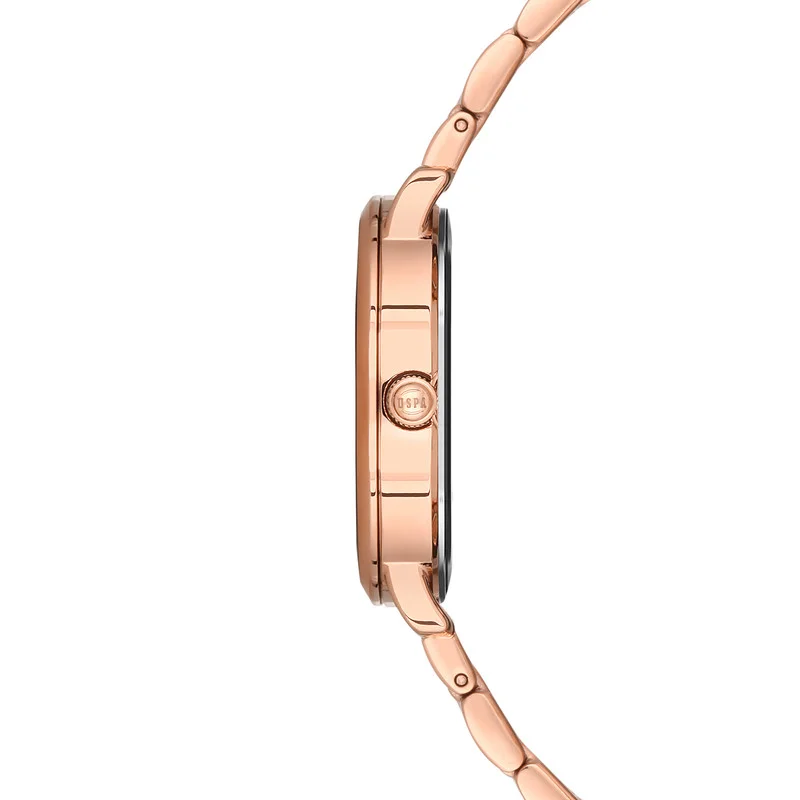 U.S. Polo Assn. U.S. Polo Assn. Analog Watch For Women With Rose Gold Dial And Rose Gold Bracelet 33 MM- 5 Atm Water Resistance - USPA2033-05