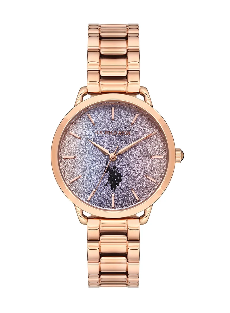 U.S. Polo Assn. U.S. Polo Assn. Analog Watch For Women With Rose Gold Dial And Rose Gold Bracelet 33 MM- 5 Atm Water Resistance - USPA2033-05