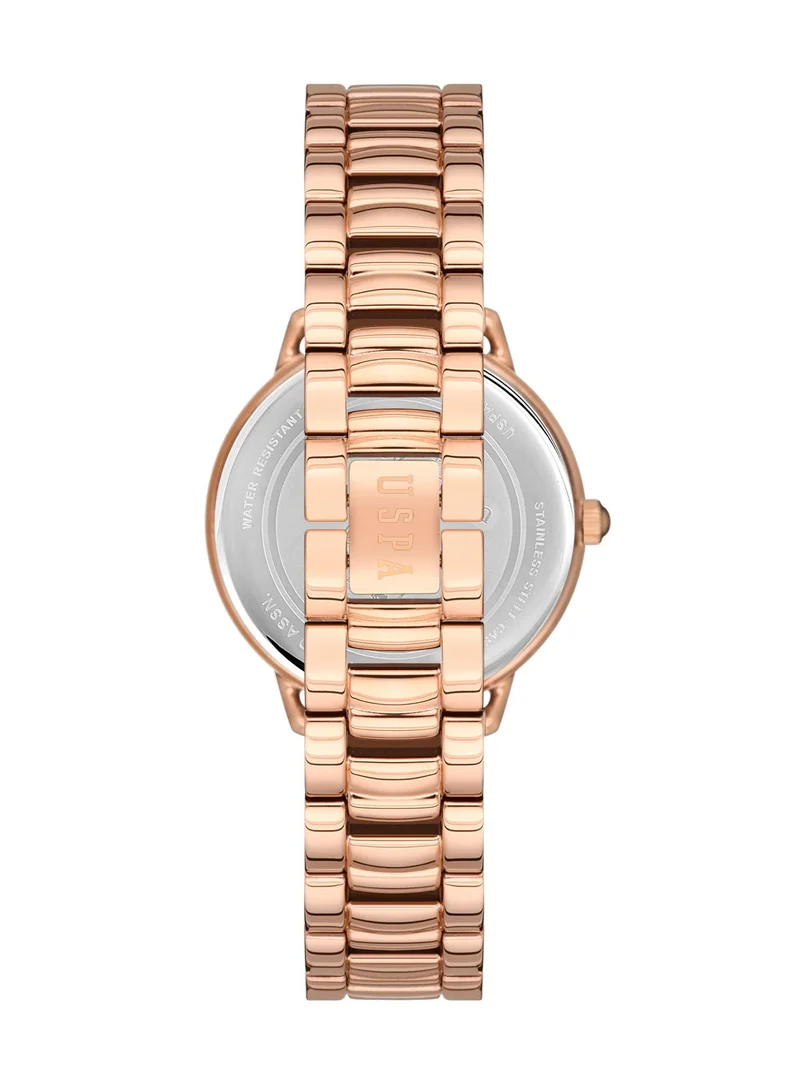 U.S. Polo Assn. U.S. Polo Assn. Analog Watch For Women With Rose Gold Dial And Rose Gold Bracelet 33 MM- 5 Atm Water Resistance - USPA2033-05