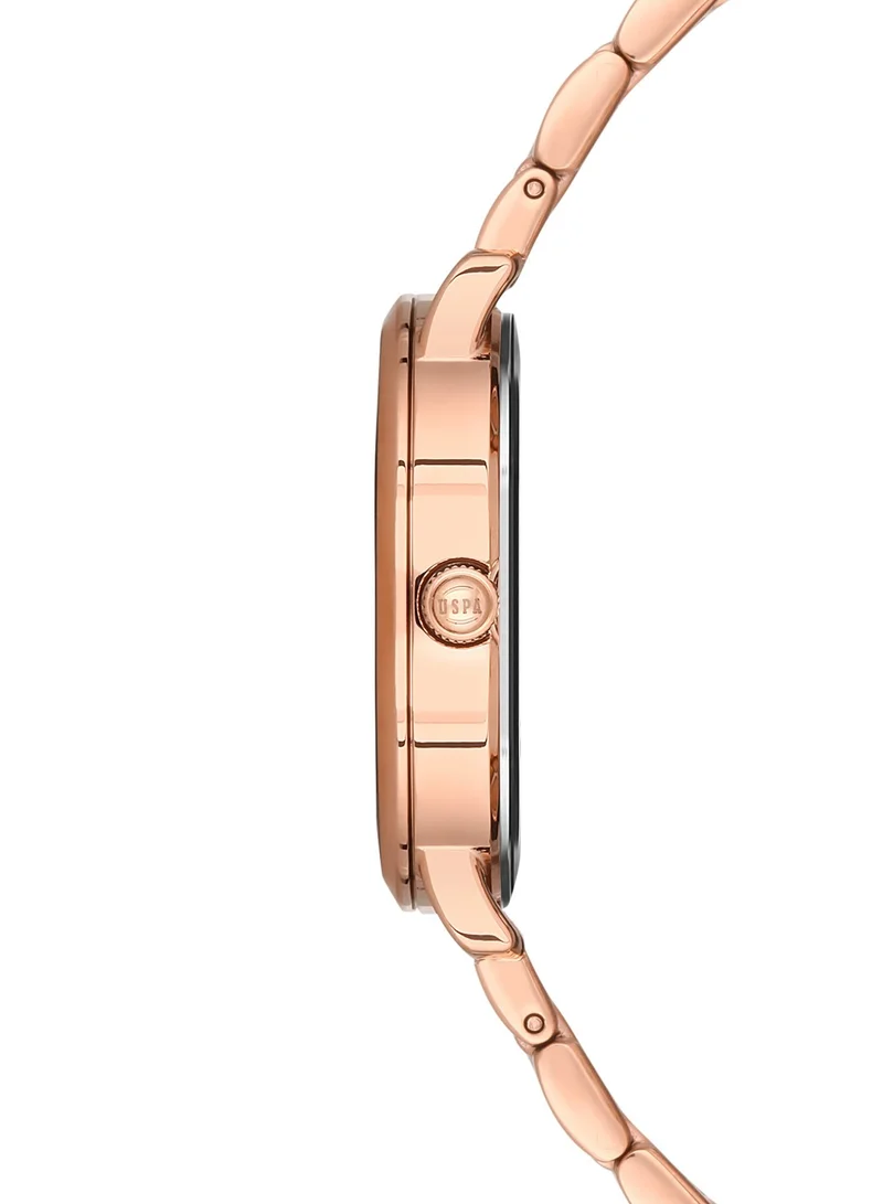 U.S. Polo Assn. U.S. Polo Assn. Analog Watch For Women With Rose Gold Dial And Rose Gold Bracelet 33 MM- 5 Atm Water Resistance - USPA2033-05