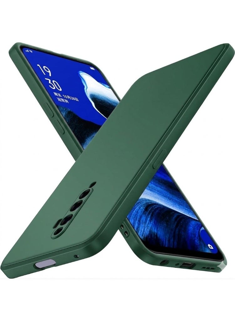حافظه حمايه لهاتف Oppo Reno2 Z/Oppo Reno 2Z/Oppo Reno2 F/Oppo Reno 2F مع حماية للكاميرا، غطاء واقٍ فائق النحافة ومقاوم للصدمات مصنوع من السيليكون الحراري المرن الناعم والمضاد للخدوش (أخضر)