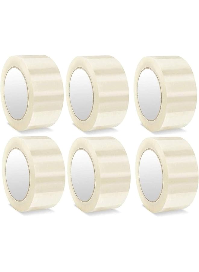 PROMASS Heavy Duty Clear Packing Tape 2 inches x 100 Yards - Strong Packaging Tape for Moving Boxes, Parcel Boxes, Postal Bags, Office Supplies - 6 Rolls - Image 1