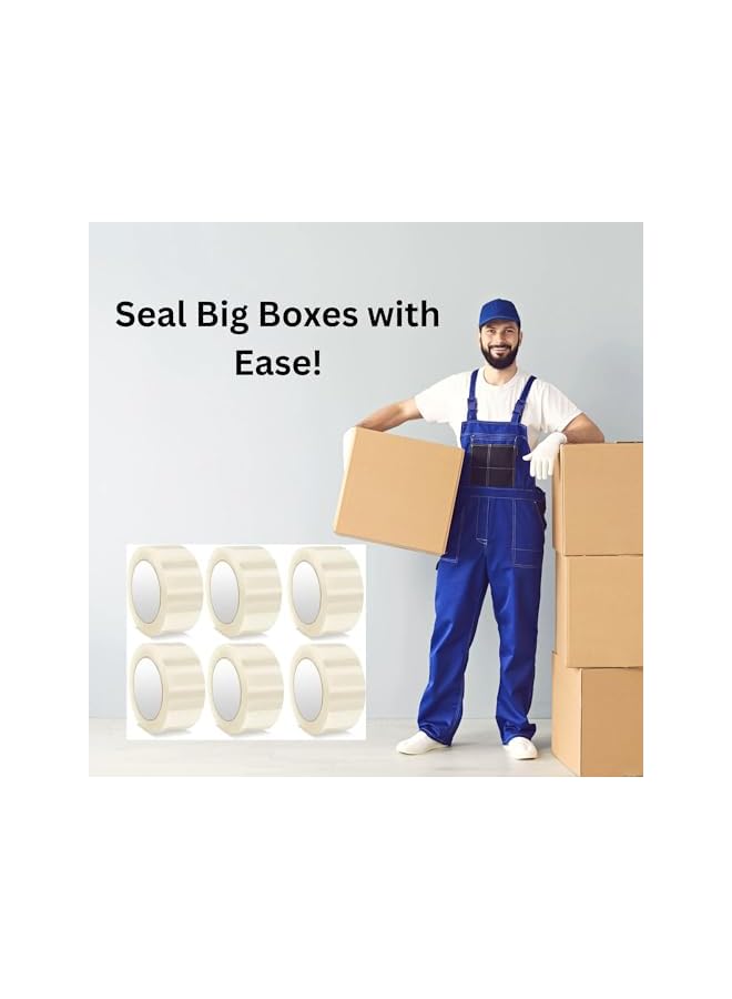 PROMASS Heavy Duty Clear Packing Tape 2 inches x 100 Yards - Strong Packaging Tape for Moving Boxes, Parcel Boxes, Postal Bags, Office Supplies - 6 Rolls - Image 4