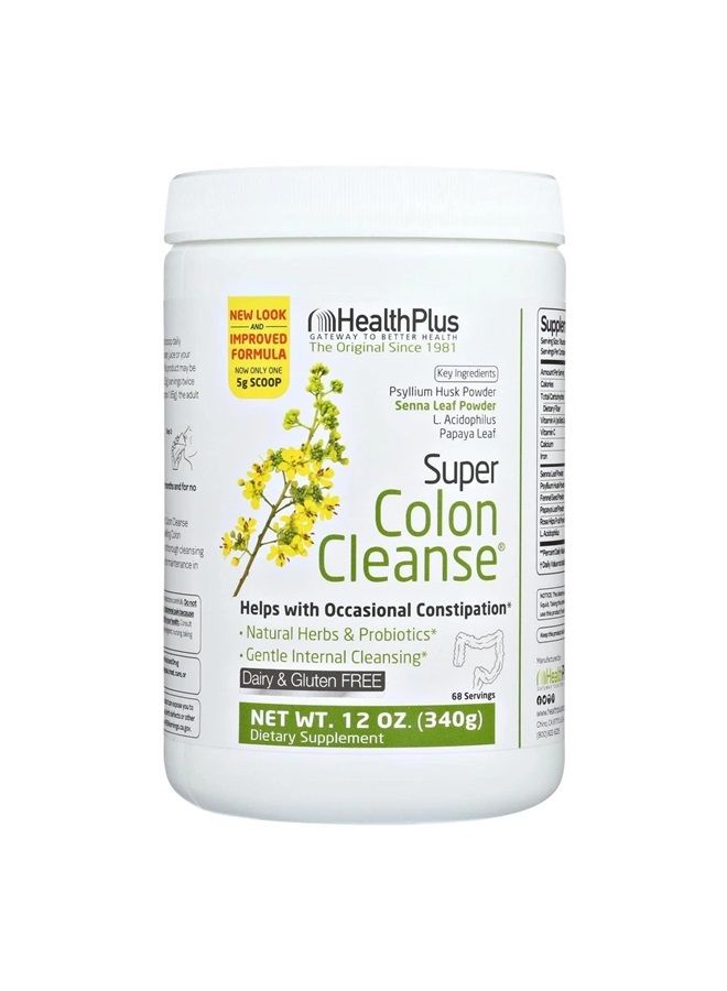 Health Plus تنظيف القولون الفائق - تنظيف لمدة 10 أيام - ديتوكس، خالي من الجلوتين، خالي من الألبان، مكونات عشبية طبيعية (أكثر من 1 تنظيف، 12 أونصة) - Image 1