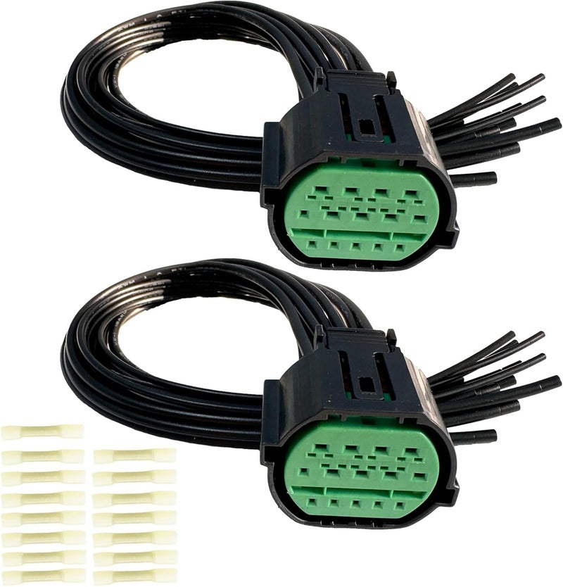 Micarun 2 Pcs 14 Pin Headlight Connector Wiring Harness Pigtail Plug for Kia and Hyundai - Image 1