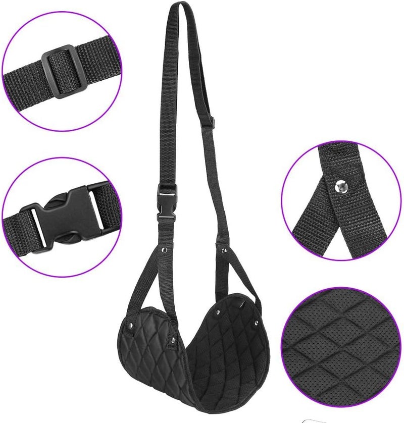 كاست ويف أرجوحة قدم للطائرة، مسند قدم مثالي للطائرة أو المكتب لراحة قدميك، مسند قدم محمول للسفر، ملحقات سفر للطائرة، أرجوحة قدم للمكتب، حامل قدم مريح للطائرة، لون أسود - Image 5