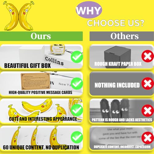 RDJNVGU 60 Positive Pickle Cards Jar, Positive Affirmation Cards for Women, Graduation Gift for Teens, Mothers Day Gifts for Mom, Birthday Gifts for Women Men Teens Teachers Friends, Non-repetitive (Banana) - Image 3