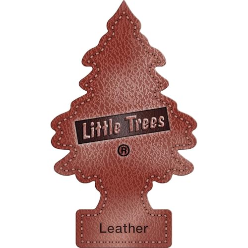 LITTLE TREES Car Air Freshener | Hanging Paper Tree for Home or Car | Leather | 3 Pack - Image 1
