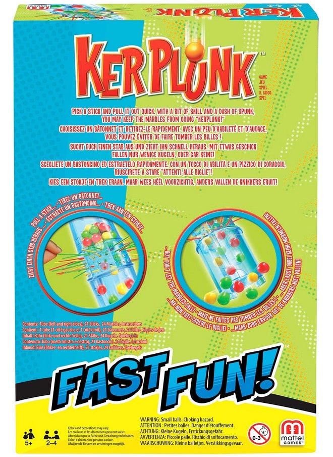 Mattel Games - Fast Fun Blokus Kerplunk Two Player Game Playing Time Approx. 15 Minutes Age 5+ - Image 1