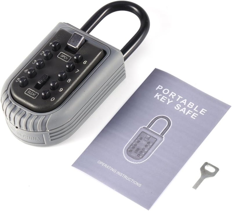 klarako Key Safe Padlock, Key Security Box Storage Lock Case with Combination Lock 10-Digital Password for Home Outdoor - Image 1
