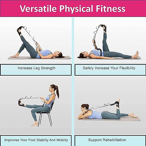 Aegon Foot Stretcher Strap | Calf Stretcher for Plantar Fasciitis | Ligament Stretching | Leg Stretching Strap Belt | Foot Exercise Equipment for Yoga | Hamstring Achilles Tendonitis | Leg Stretcher - Image 3