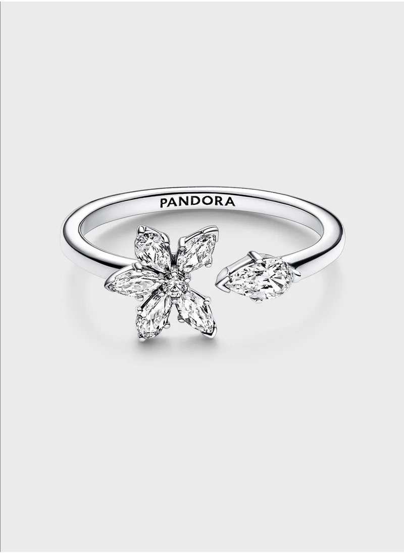 PANDORA Herbarium Cluster Sterling Silver Open Ring