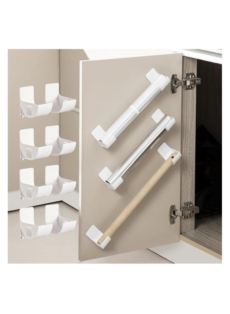NOVOLAN Cling Film & Foil Holders, 4 Pairs No-Drill Storage Racks, Convenient Saran Wrap and Trash Bag Organizers, Side-Mount Fridge Storage Solution, Adhesive Installation, Bags Up to 6cm Diameter - Image 2