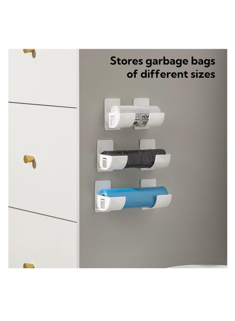 NOVOLAN Cling Film & Foil Holders, 4 Pairs No-Drill Storage Racks, Convenient Saran Wrap and Trash Bag Organizers, Side-Mount Fridge Storage Solution, Adhesive Installation, Bags Up to 6cm Diameter - Image 5