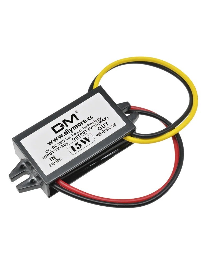 DC 12v to 5v Converter DC to DC 7-20V to 5V 3A 15W Converter Low Heat Auto Protection Waterproof  - Image 2