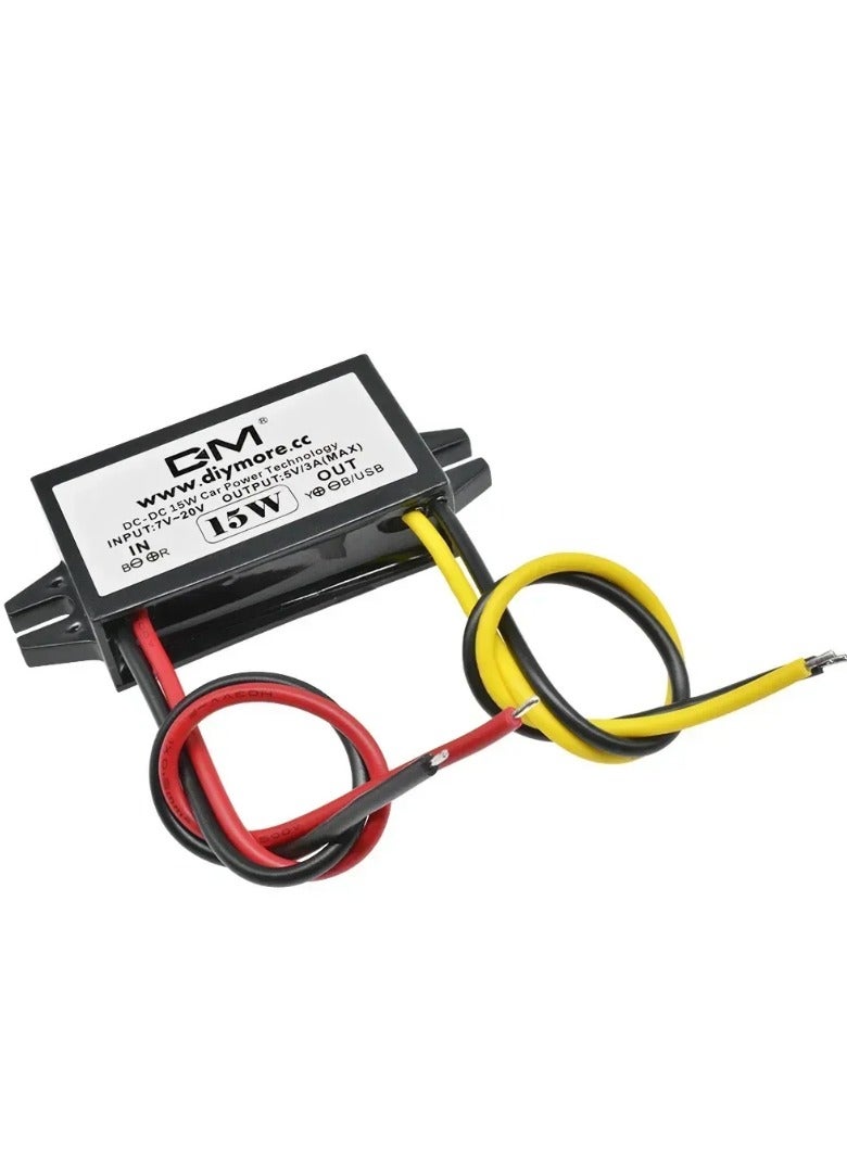 DC 12v to 5v Converter DC to DC 7-20V to 5V 3A 15W Converter Low Heat Auto Protection Waterproof  - Image 3