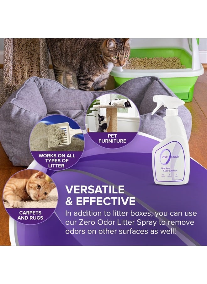 Zero Odor – Litter Odor Eliminator - Permanently Eliminate Litter Odors with Best Patented Molecular Technology - Pet Safe & Works on all types of litter, 16oz (Over 400 Sprays)  - Image 3
