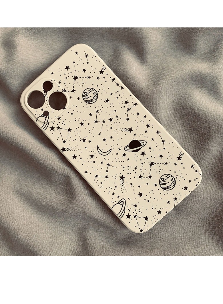 NIBEMINENT Cosmic Stars Protective TPU Case Cover For iPhone 14 Plus, White