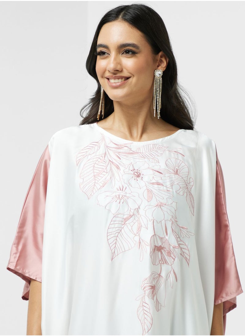 hayas closet - Embroidered Cape Sleeve Jalabiya - Image 1
