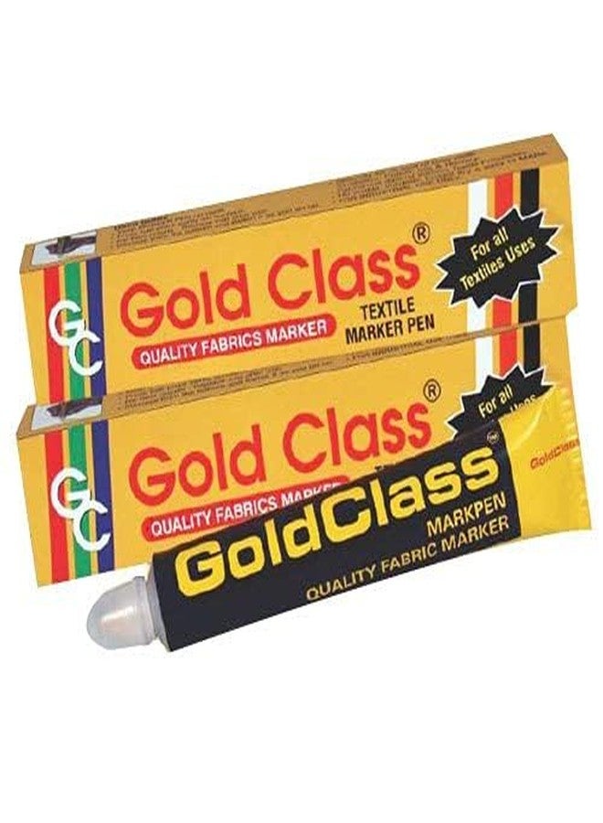 Gold Class Classic Quality Fabric Marker Pen - 80ml | Permanent Fabric Marking Pen for Textile, Clothes, Tailoring, Sewing & Embroidery - Yellow (Pack of 1) - Image 1