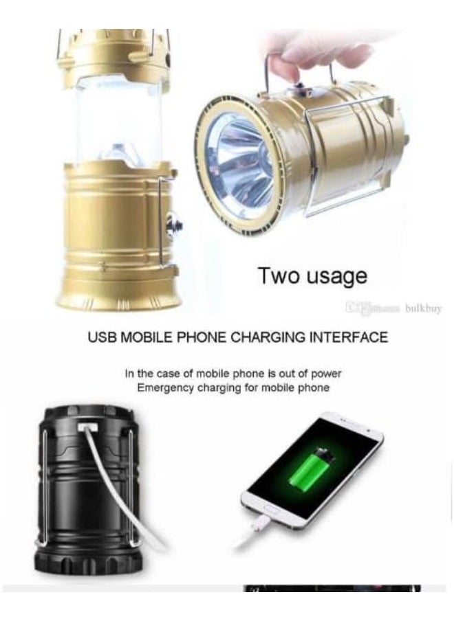 Generic Solar Rechargeable Camping Lantern & Portable Flashlight (1 W + 6 Led) with USB output for  mobile charging, 220 v code(SH-5900T)  - Image 3