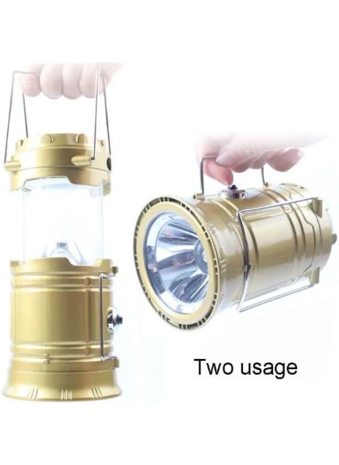 Solar Rechargeable Camping Lantern & Portable Flashlight (1 W + 6 Led) with USB output for  mobile charging, 220 v code(SH-5900T)