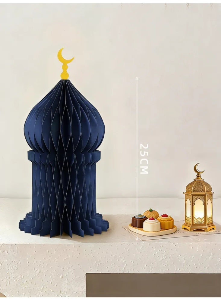 زينة طاولة مسجد ورق خلوي مطوي لرمضان مبارك، ديكور قصر هلال لعيد الفطر، زينة مناسبات حفلات مسلمة - Image 3