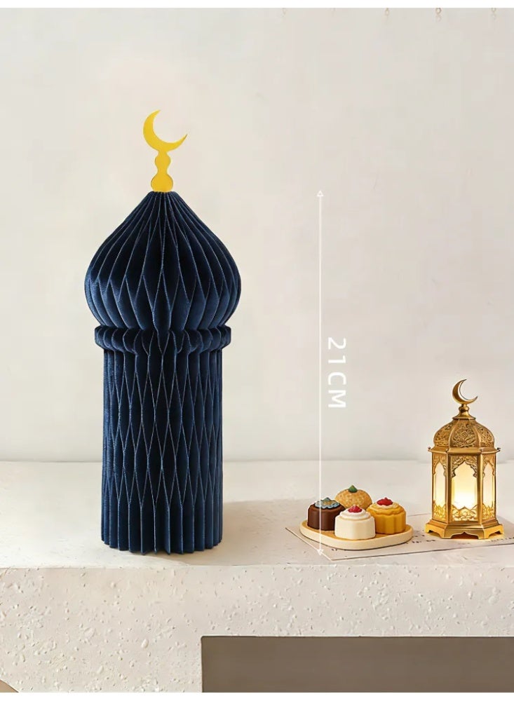 زينة طاولة مسجد ورق خلوي مطوي لرمضان مبارك، ديكور قصر هلال لعيد الفطر، زينة مناسبات حفلات مسلمة - Image 5