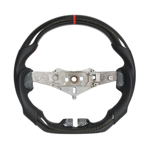 JIANGGAI D-Shaped Flat Bottom Perforated Leather Grip Steering Wheel, Full Leather Steering Wheel Fit For Jeep wrangler JK 2011-2017 - Image 1