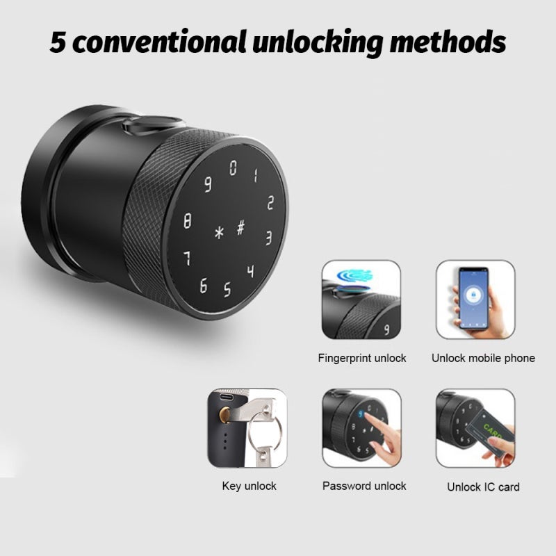 Fingerprint Door Knob: Black Gold, 0.5s Fast Recognition, 5 Unlock Modes - Tuya App Control, USB Rechargeable, Biometric Door Lock for Home & Apartment Security - Image 4