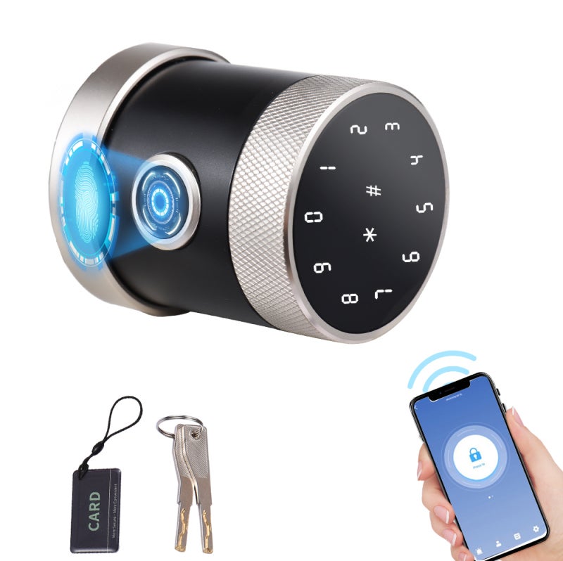 Fingerprint Door Knob: Black Gold, 0.5s Fast Recognition, 5 Unlock Modes - Tuya App Control, USB Rechargeable, Biometric Door Lock for Home & Apartment Security - Image 1