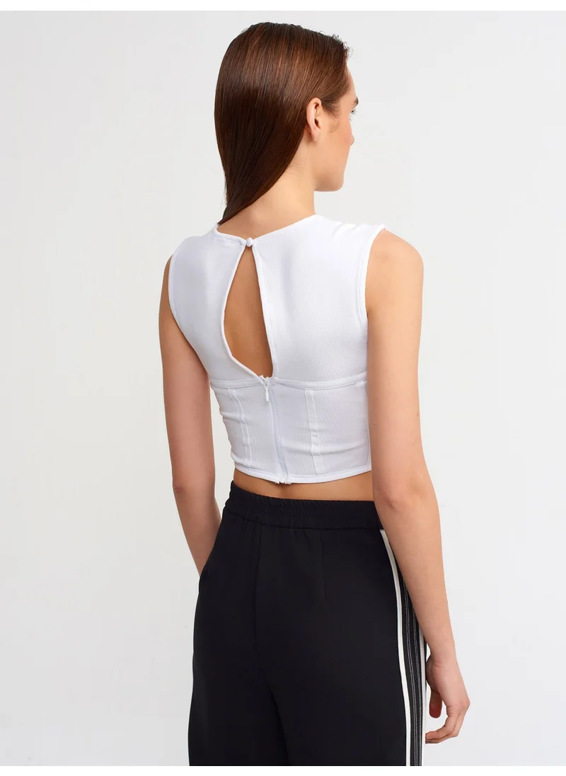 ديلفين 30106 Window Corset Top-White