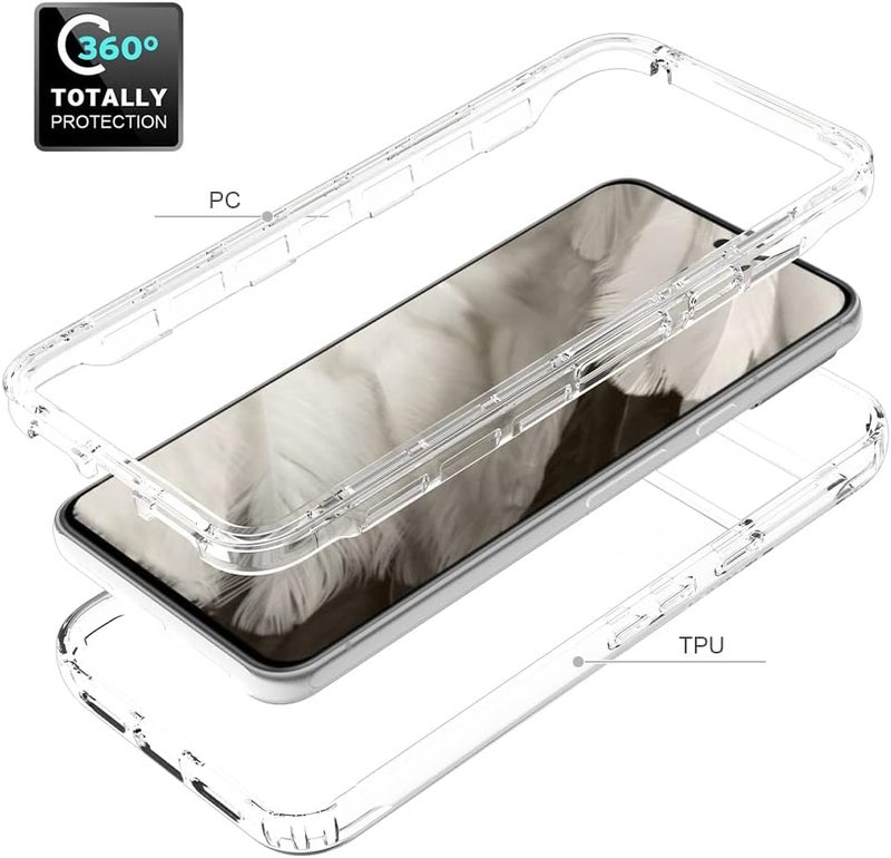 زيني غطاء لهاتف Google Pixel 8، حماية صدمات 360 درجة مع حماية شاملة وواقي شاشة مدمج، غطاء خارجي متين بإطار، كريستال - Image 3