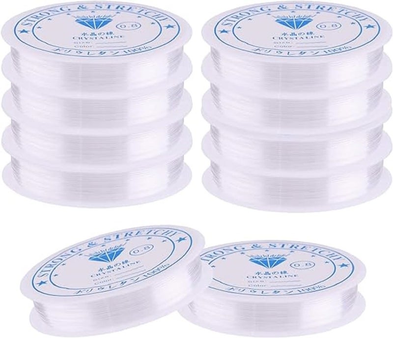 Luxansa 4 Rolls Elastic String for Bracelets 08mm Elastic Bracelet String Crystal String Stretch Bead Cord for DIY Jewelry Making and Bracelet Making 08 mm