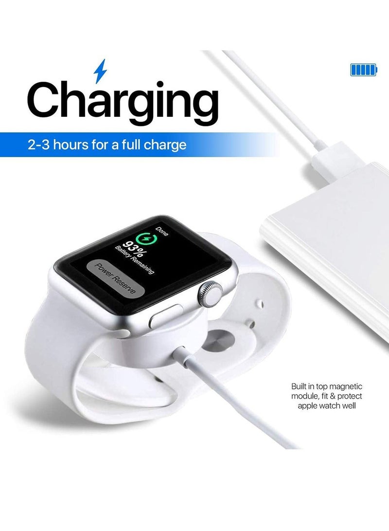 Magnetic Wireless Charging Dock Portable Smart USB Watch Charger Cable For Apple iWatch (Series 7/6/5/4/3/2) Apple watch For iPhone - White - Image 3