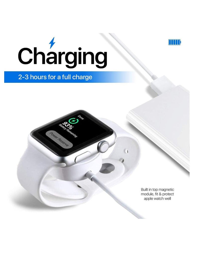 Magnetic Wireless Charging Dock Portable Smart USB Watch Charger Cable For Apple iWatch (Series 7/6/5/4/3/2) Apple watch For iPhone - White - Image 2