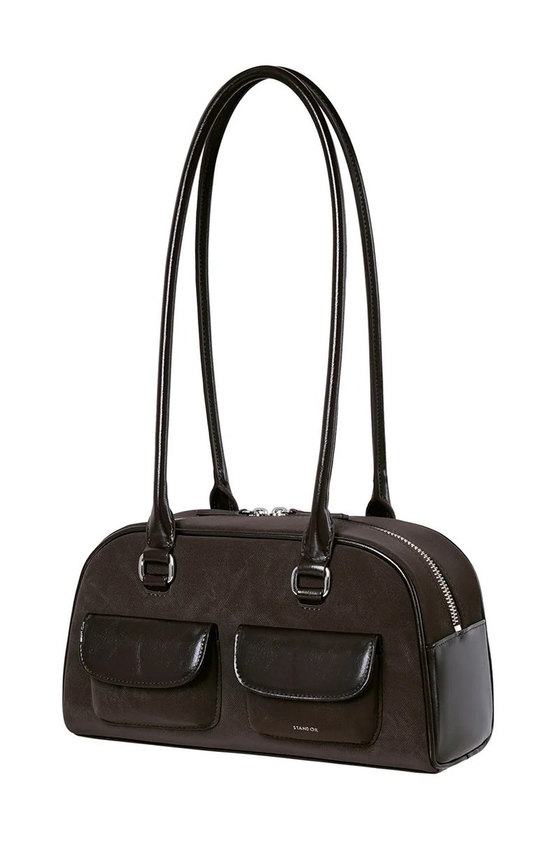 ستاند حقيبة كتف جلدية  Oil Chubby Bag - Image 2