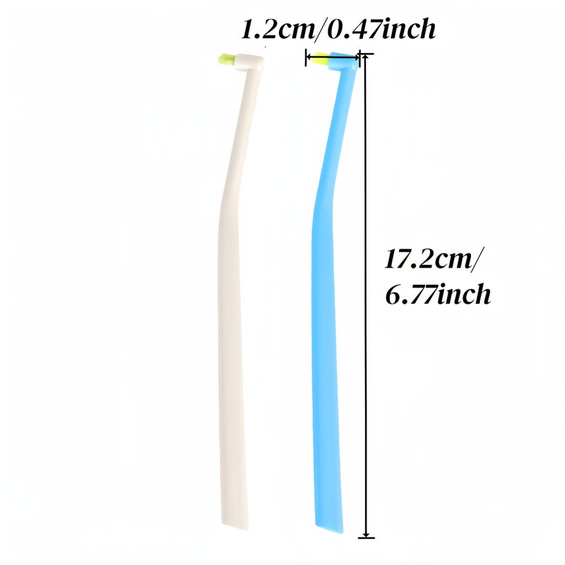 6 Pcs Tufted Toothbrush Set Blue White End Interdental Single for Ortho Braces Detail Cleaning - Image 3