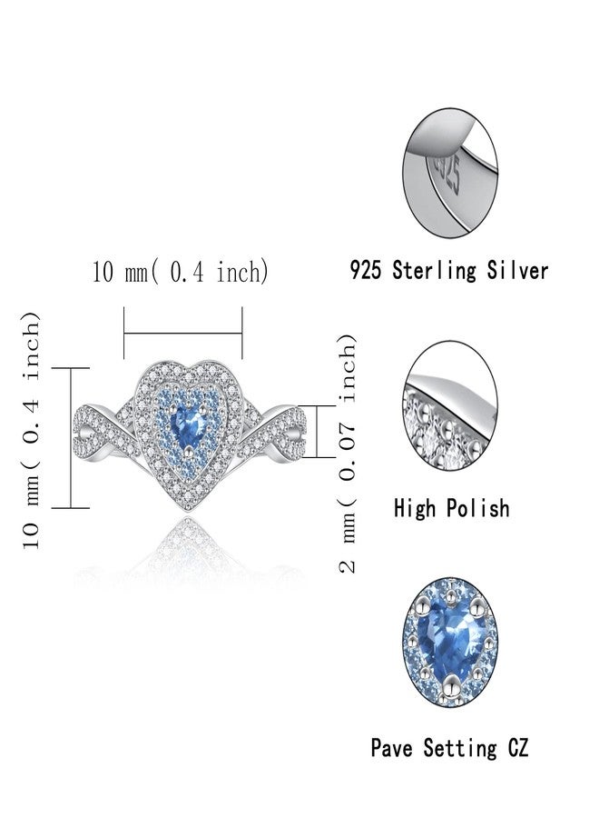Sariel Teardrop Cremation Ring for Ashes - 925 Sterling Silver Urn Keepake Rings Memorial Jewelry for Women (Heart (Blue), 8) - Image 5