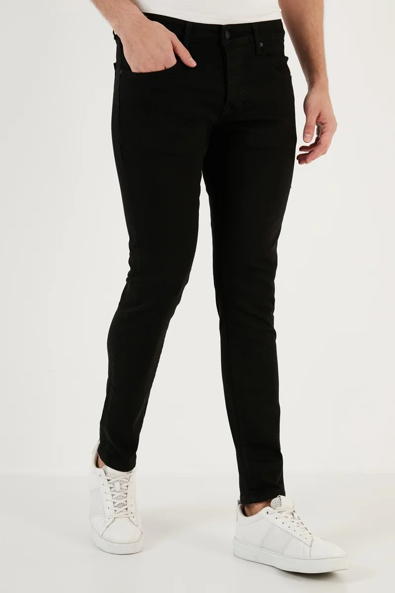 بوراتي Cotton Normal Waist Slim Fit Skinny Jeans Men's Denim Trousers 1120J54NAPOLI