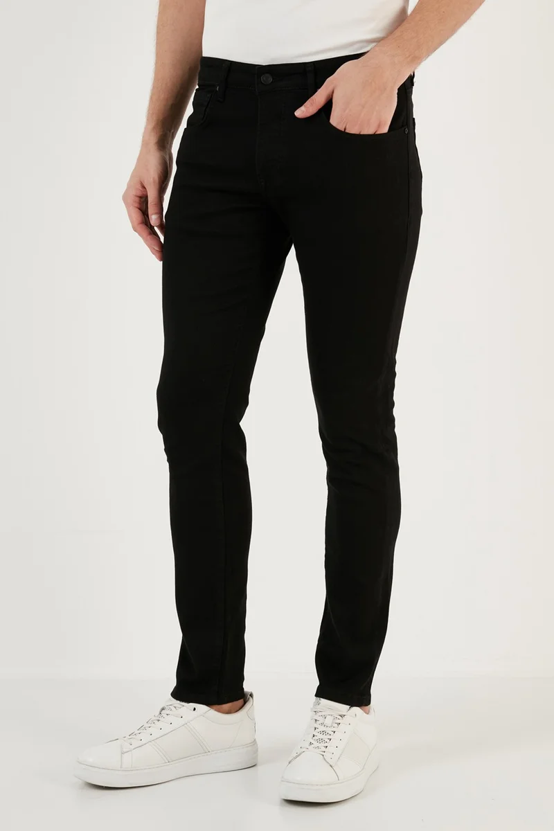 بوراتي Cotton Normal Waist Slim Fit Skinny Jeans Men's Denim Trousers 1120J54NAPOLI