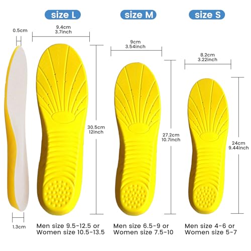 Amitataha Shoe Insoles, Memory Foam Insoles, Providing Excellent Shock Absorption and Cushioning for Feet Relief, Comfortable Insoles for Men and Women for Everyday Use, M [US M: 6.5-9/W: 7.5-10] - Image 5