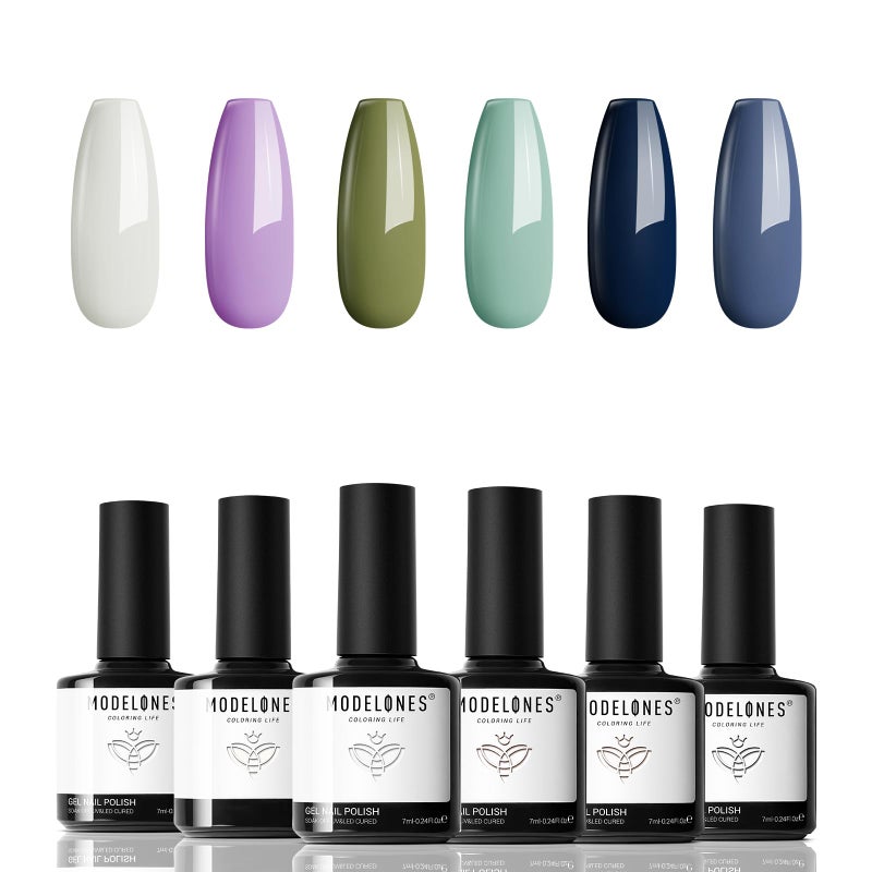 modelones Neon Gel Nail Polish Set, 6 Colors Neon Hot Pink Nail Gel Kit Soak Off Nail Art Gift - Image 1