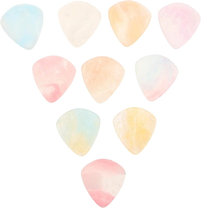Beavorty 10 Pcs Heart-shaped Gradient Resin Guitar Picks, Electric Bass Acoustic Guitar Plectrums for Beginners and Players, Musical Instrument Accessories - Image 1