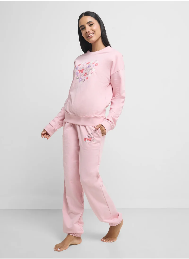 ديزني Marie Sweattop & Jogger Pyjama Set