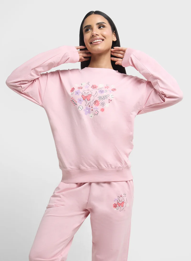 Disney Marie Sweattop & Jogger Pyjama Set