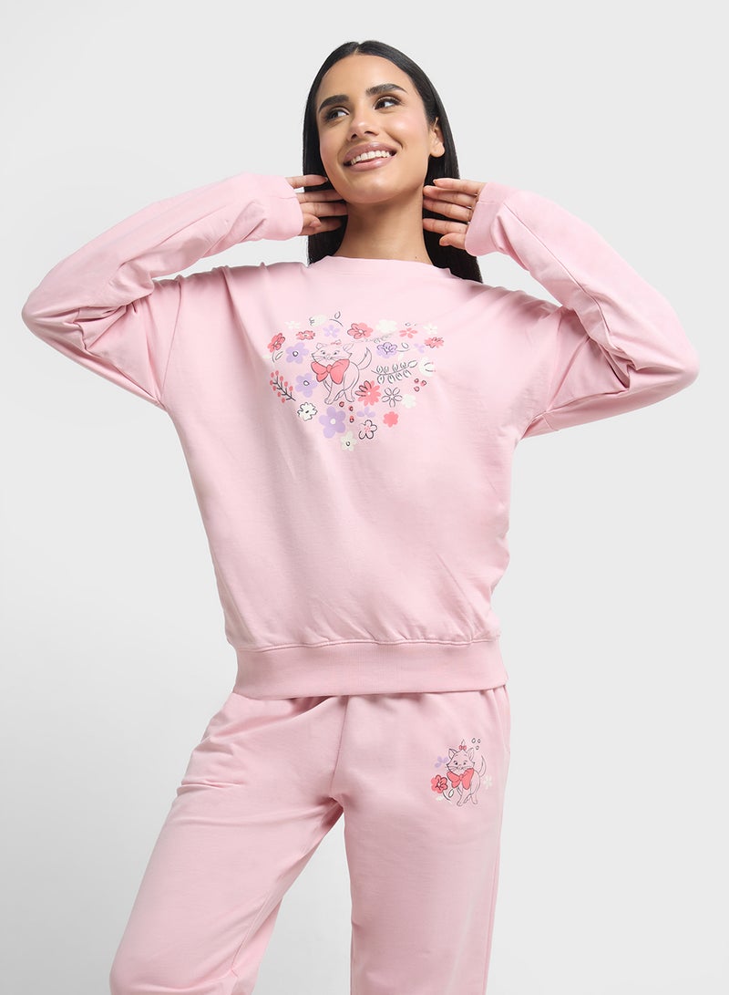 Disney Marie Sweattop & Jogger Pyjama Set - Image 3
