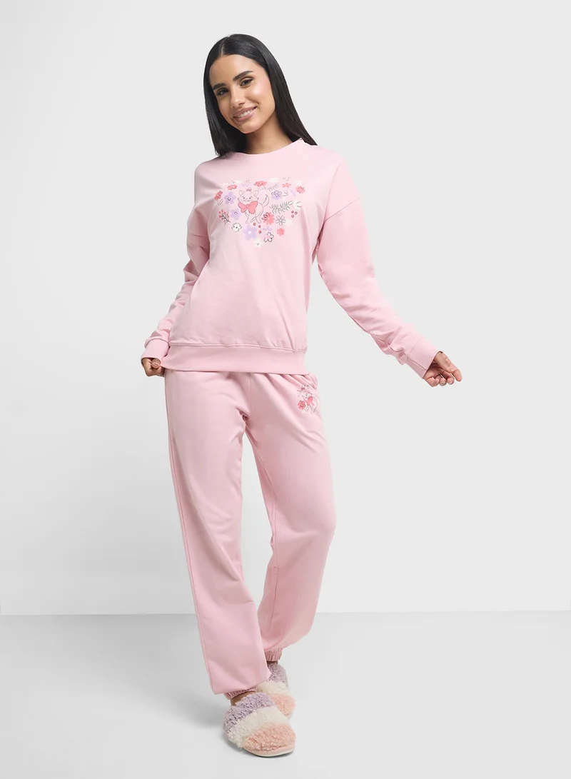 Disney Marie Sweattop & Jogger Pyjama Set